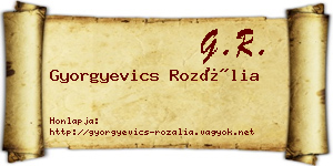 Gyorgyevics Rozália névjegykártya